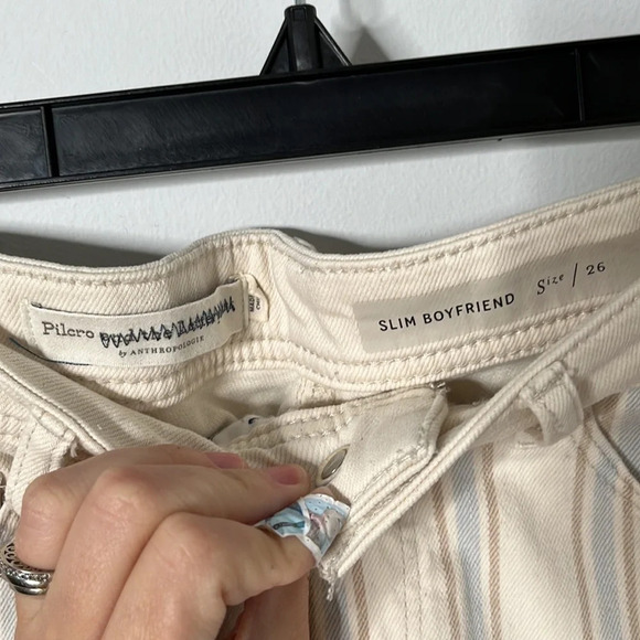 Anthropologie Pilcro and the Letterpress Slim Boyfriend Striped Floral S… - Picture 3 of 6